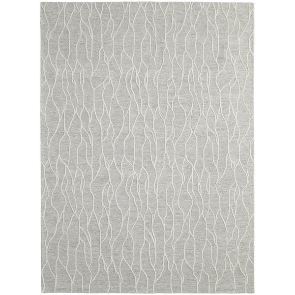 HomeRoots Taupe and Ivory Abstract 10 ft. x 13 ft. Area Rug