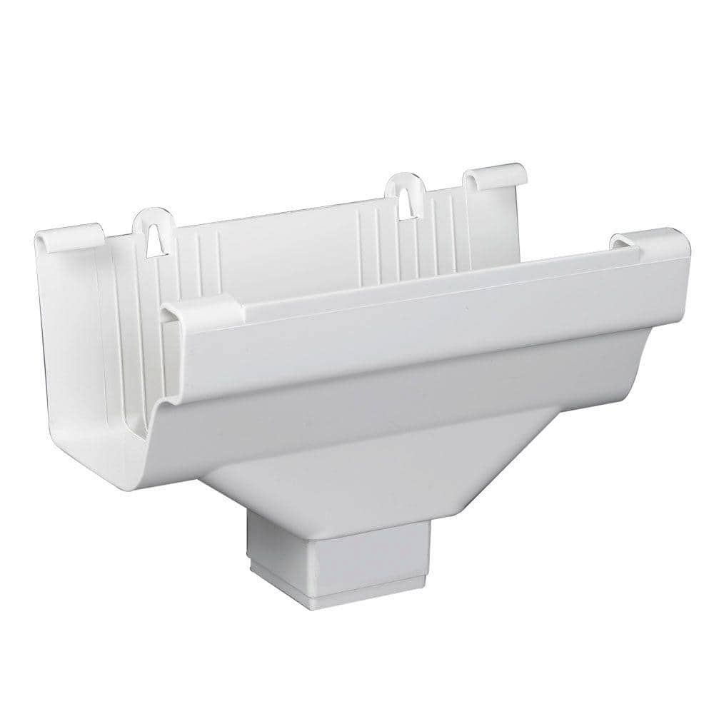 Amerimax Home Products 5 In. White Vinyl K-Style Gutter End With 2 In ...