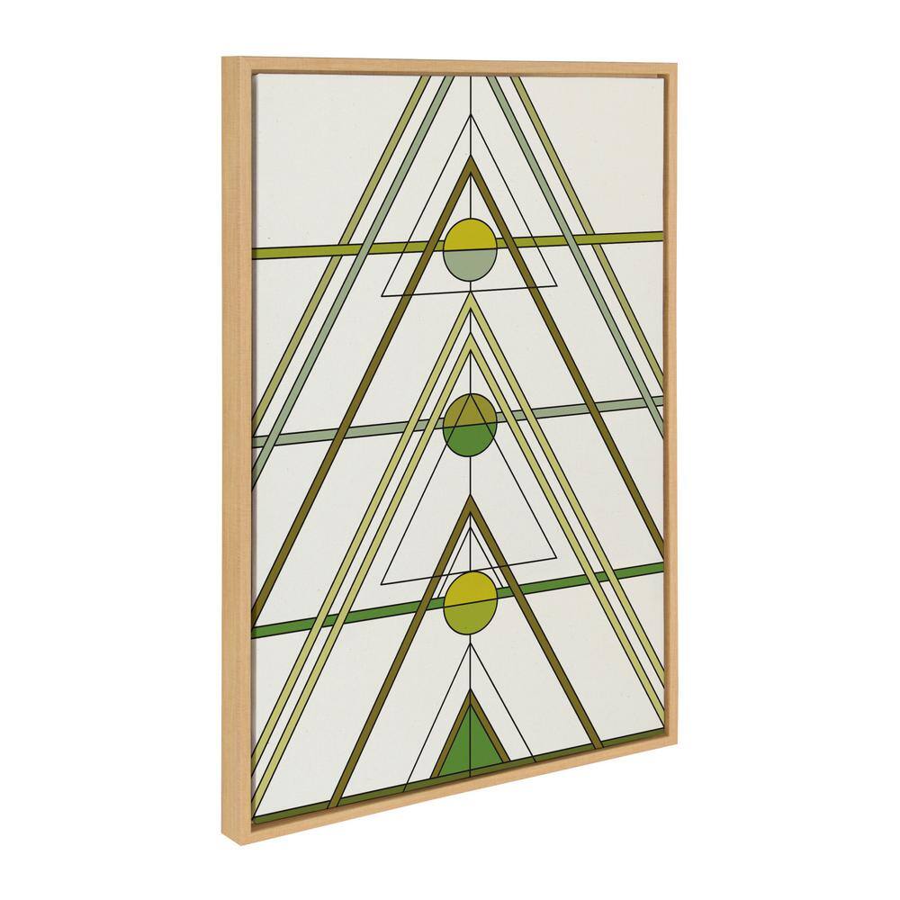Mid Century Modern Geometric Tree Framed Canvas Art