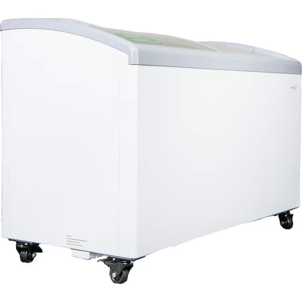9.5 cu. ft Residential/Commercial Curved Glass Top Chest Freezer in White