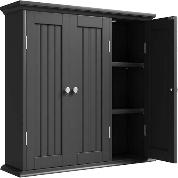 31.1-in. W x 9.1-in. D x 23.4-in. H in Black Wall Cabinet with Adjustable Shelves