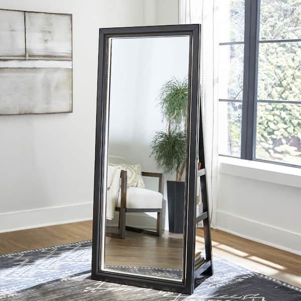 Evesen Black 28 in. W x 66 in. H Rectangle Wood Full Length Mirror