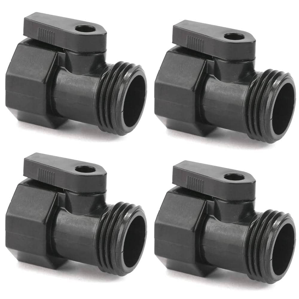3/4 Inch Garden Hose Shut-Off Valve 4-Pack, 1-Way Restricted-Flow Water Control with Rubber Washer, Fits Standard price history on PriceWatchPro