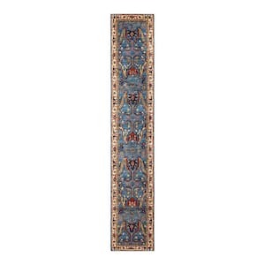 Serapi One-of-a-Kind Traditional Light Blue 2 ft. x 16 ft. Runner Hand Knotted Tribal Area Rug
