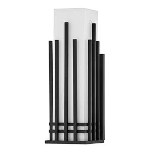 San Mateo 3-Light Textured Black, Opal Shiny Wall Sconce