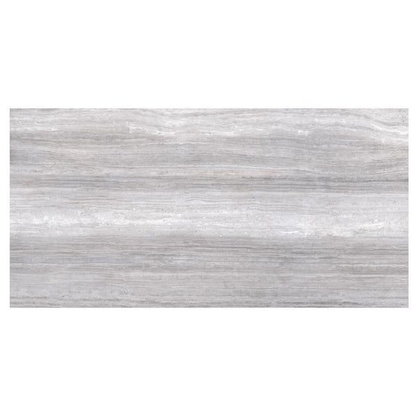 Atlanta Gray 23.45 in. x 47.07 in. Polished Porcelain Floor and Wall Tile (31 sq. ft./Case)
