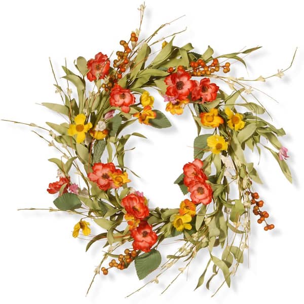 National Tree Company 22 in. Artificial Spring Flower Wreath