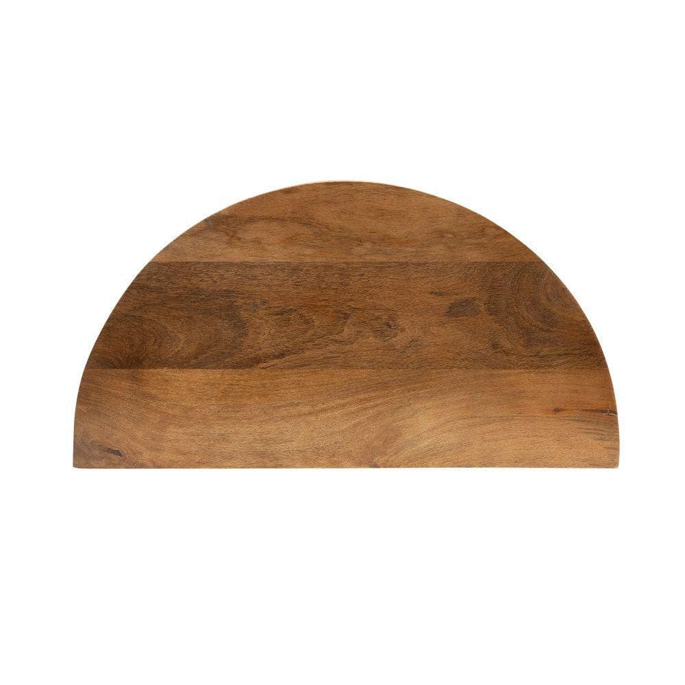 Reid 20.00 in. Walnut Brown Half Circle Solid Wood End Table - thumbnail 9