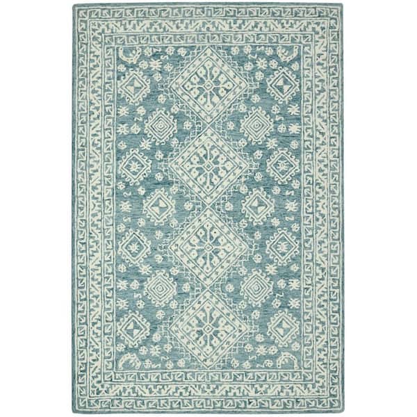 8 ft. x 11 ft. Multi-Colored Wool Oriental Hand Hooked Area Rug