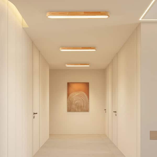aiwen 37.4 in. 46-Watt Modern White Integrated LED Flush Mount
