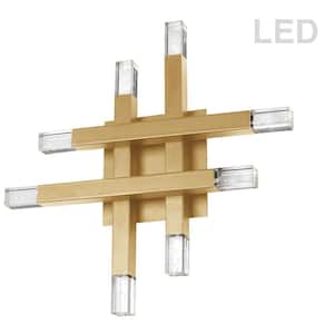 Francesca 32W Aged Brass Integrated LED Wall Sconce with Frosted Acrylic