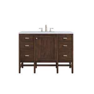 Addison 48 in. W. x 23.5 in.D x 35.5 in. H Single Vanity in Mid Century Acacia with Marble Top in Carrara White