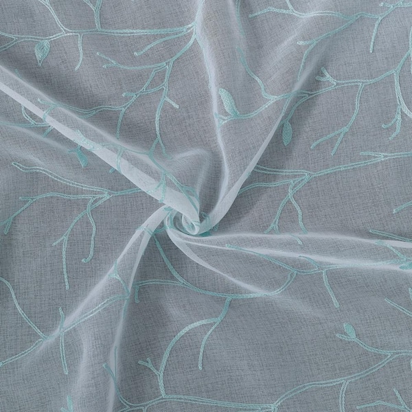 Lyndale Decor Tess 54 in.L x 52 in. W Sheer Polyester Curtain in Turquoise  Tess-54-TQS - The Home Depot