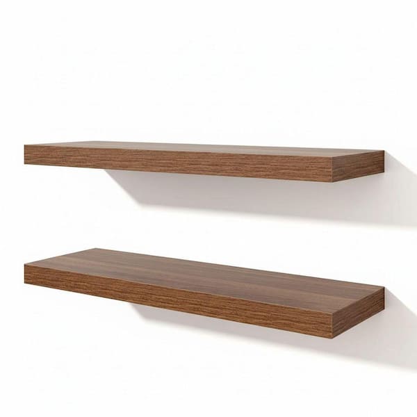 40 in. W x 8 in. D Walnut Floating Shelves Decorative Wall Shelf