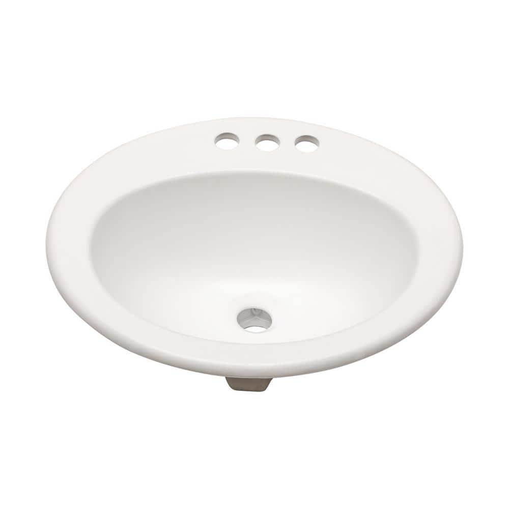 JimsMaison 20 in. Undermount Oval Bathroom Sink with Faucet Hole in ...