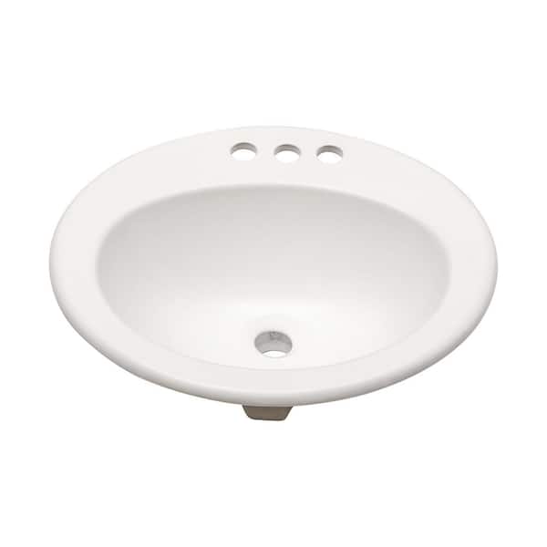JimsMaison 20 in. Undermount Oval Bathroom Sink with Faucet Hole in White Ceramic