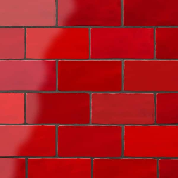Merola Tile Viva Rojo 3 in. x 6 in. Ceramic Wall Tile (4.16 sq. ft. /Case)