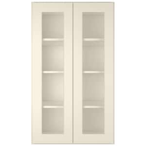 24 in. W X 12 in. D X 42 in. H in Antique White Plywood Ready to Assemble Wall Kitchen Cabinet with 2-Doors 3-Shelves