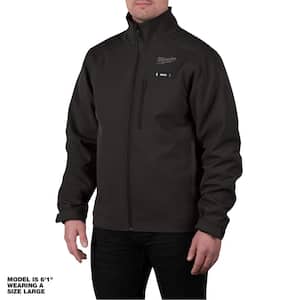 Men's Large M12 12V Lithium-Ion Cordless TOUGHSHELL Black Heated Jacket with (1) 3.0 Ah Battery and Charger