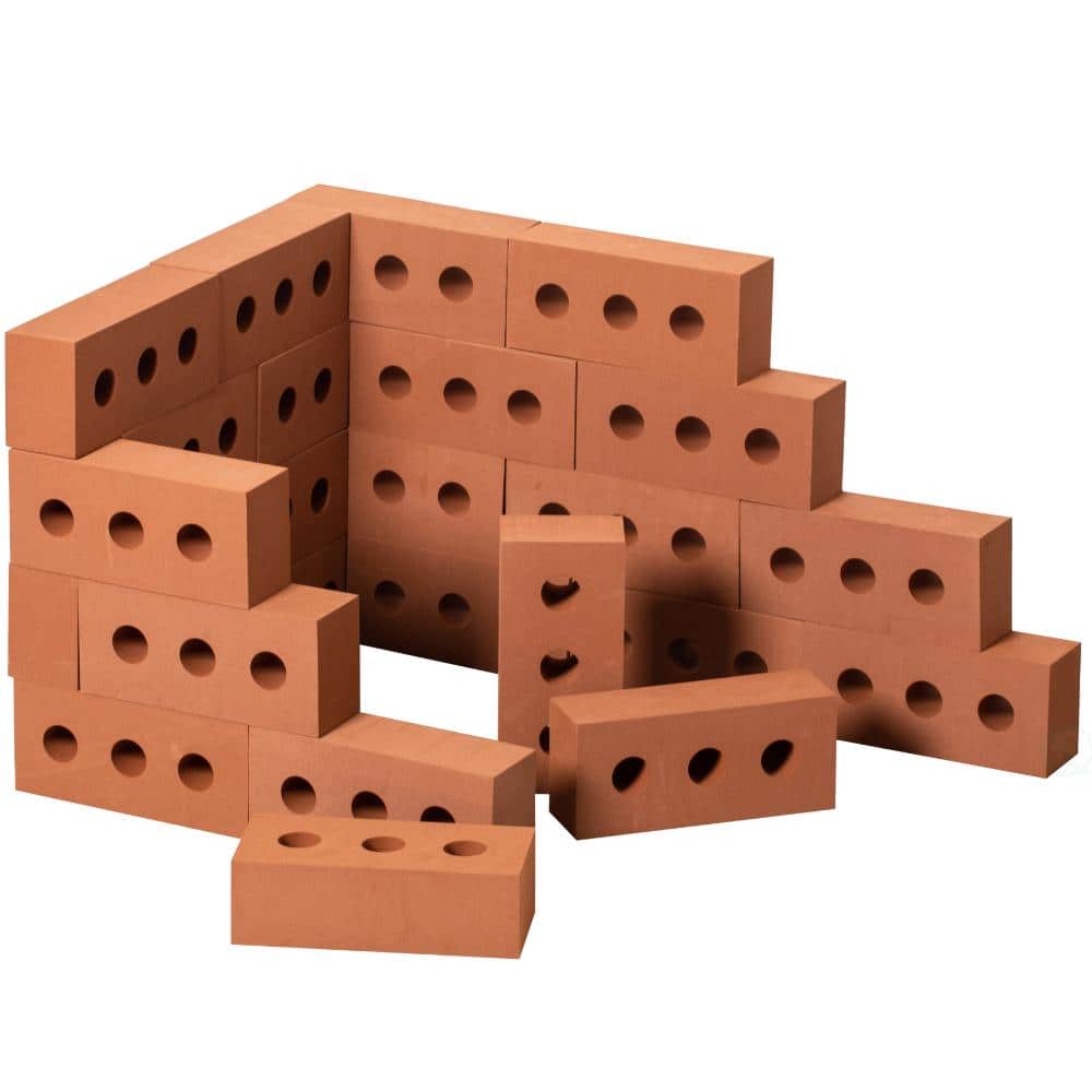 Construction Stacking Building Red Brick Block, Rectangle Foam Kids Pretend Play Creativity Toy, 25 Pack price history on PriceWatchPro