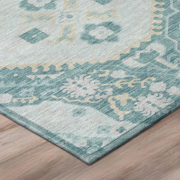Chantille Machine Washable Indoor/Outdoor Abstract ACN3103 Teal 10 ft. x 14 ft. Area Rug