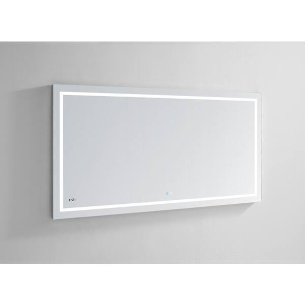 Aquadom Daytona 60.00 in. W x 30.00 in. H Frameless Rectangular LED Light Bathroom Vanity Mirror in Clear