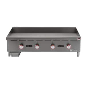 48 in. Natural Gas Commercial Manual Countertop Griddle in Stainless Steel