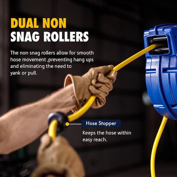 3/8 in. x 50 ft. Polypropylene Air Hose Reel Hybrid Polymer Hose Red