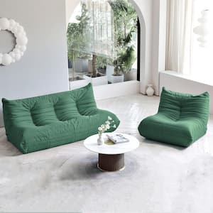 69 in. Armless 2-Piece 4-Seater Sofa Set in Green