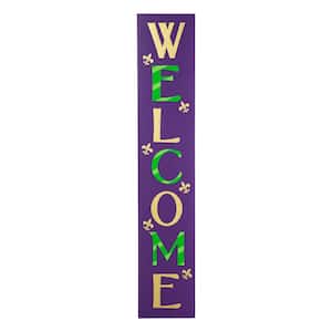 42 in. H Mardi Gras Welcome Wooden Porch Sign