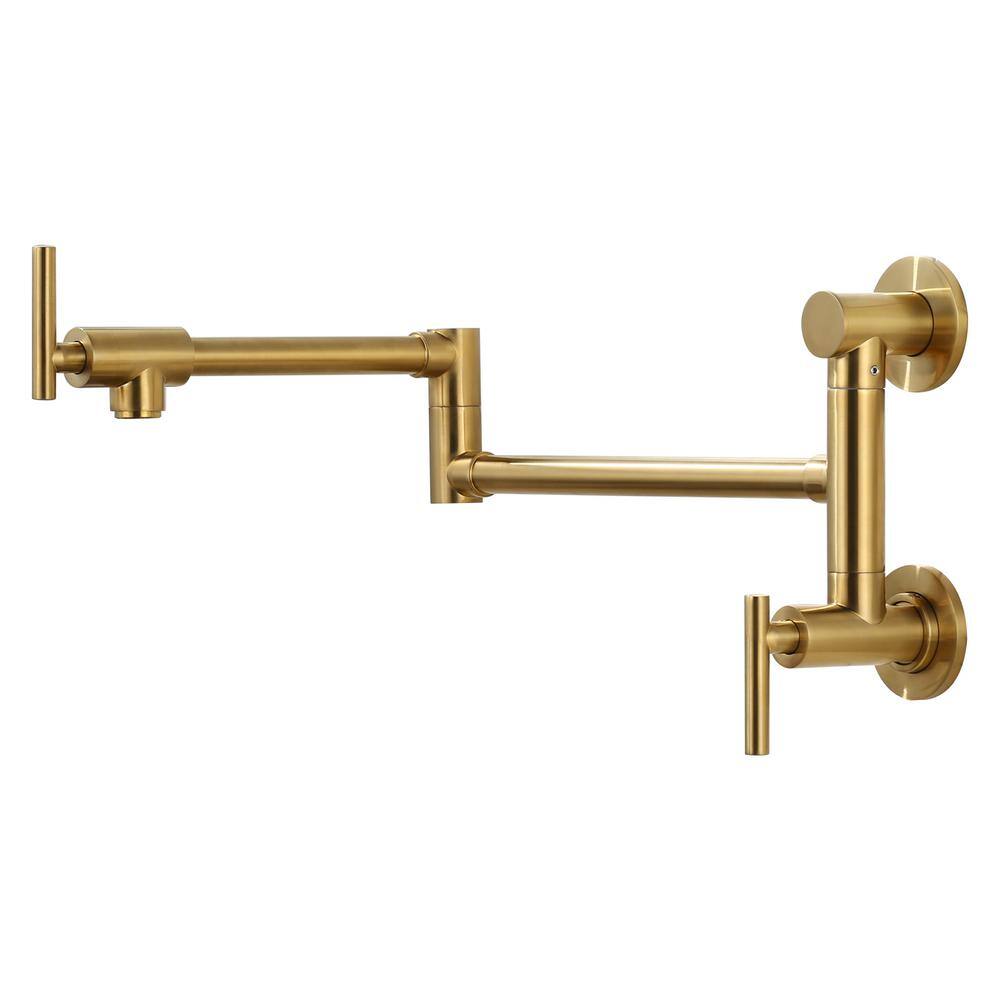 Wall Mounted Pot Filler with 2-Handles Kitchen Faucet in Gold price history on PriceWatchPro