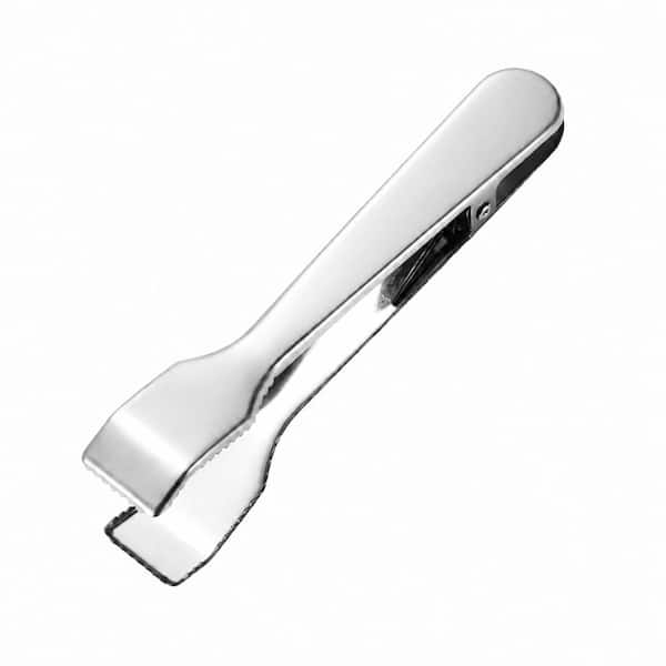 6.89 in. Stainless Steel Ice Tongs with Claw Grip Teeth and Spring-Loaded Action for Bar Kitchen Hotel