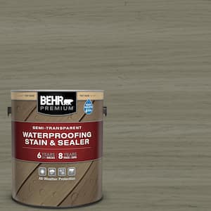 1 gal. #ST-144 Gray Seas Semi-Transparent Waterproofing Exterior Wood Stain and Sealer