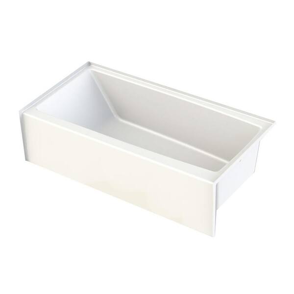 Aquatic Carson 60 in. x 31.2 in. Soaking Bathtub with Right Drain in White