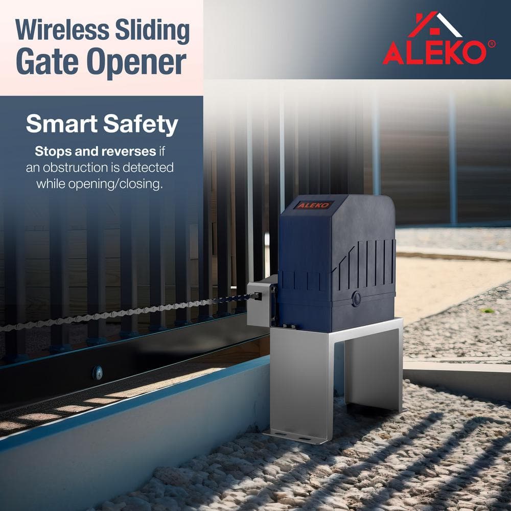 ALEKO 1400 lb 40 ft Sliding Gate Opener Kit with Wireless Keypad