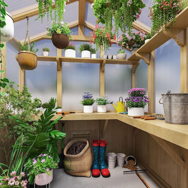 EAGLE PEAK 7.5 ft. x 6.7 ft. x 7.7 ft Cedar Wooden Garden