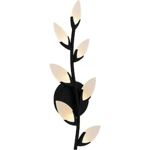 Flores 7 Light Matte Black Integrated LED Wall Sconce