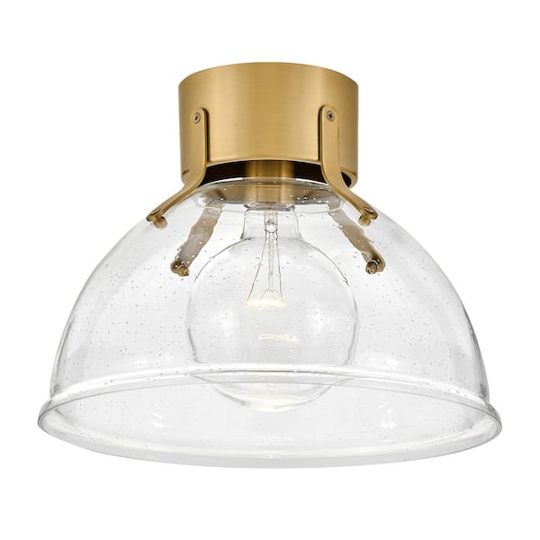 Argo 13.0 in. 1-Light Heritage Brass Flush Mount