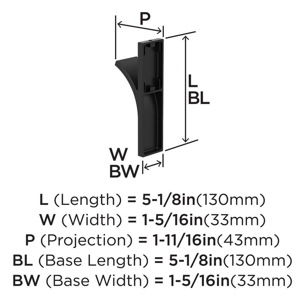 Matte Black Single Prong Decorative Metal Wall Hook