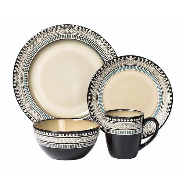 Over and Back 16 pc Casual Porcelain Dinnerware set (Service for 4) 828722  - The Home Depot