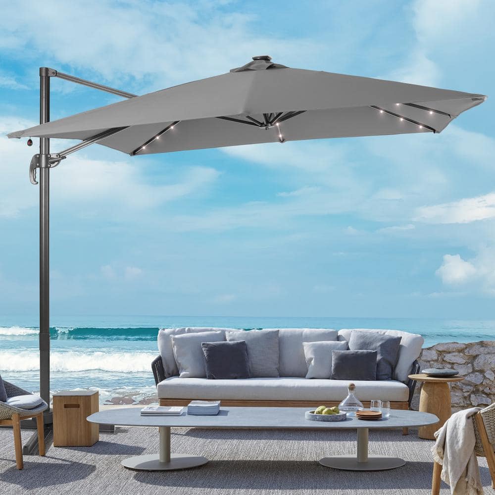 Sonkuki 9FT Premium LED Cantilever Patio Umbrella - Outdoor Comfort ...