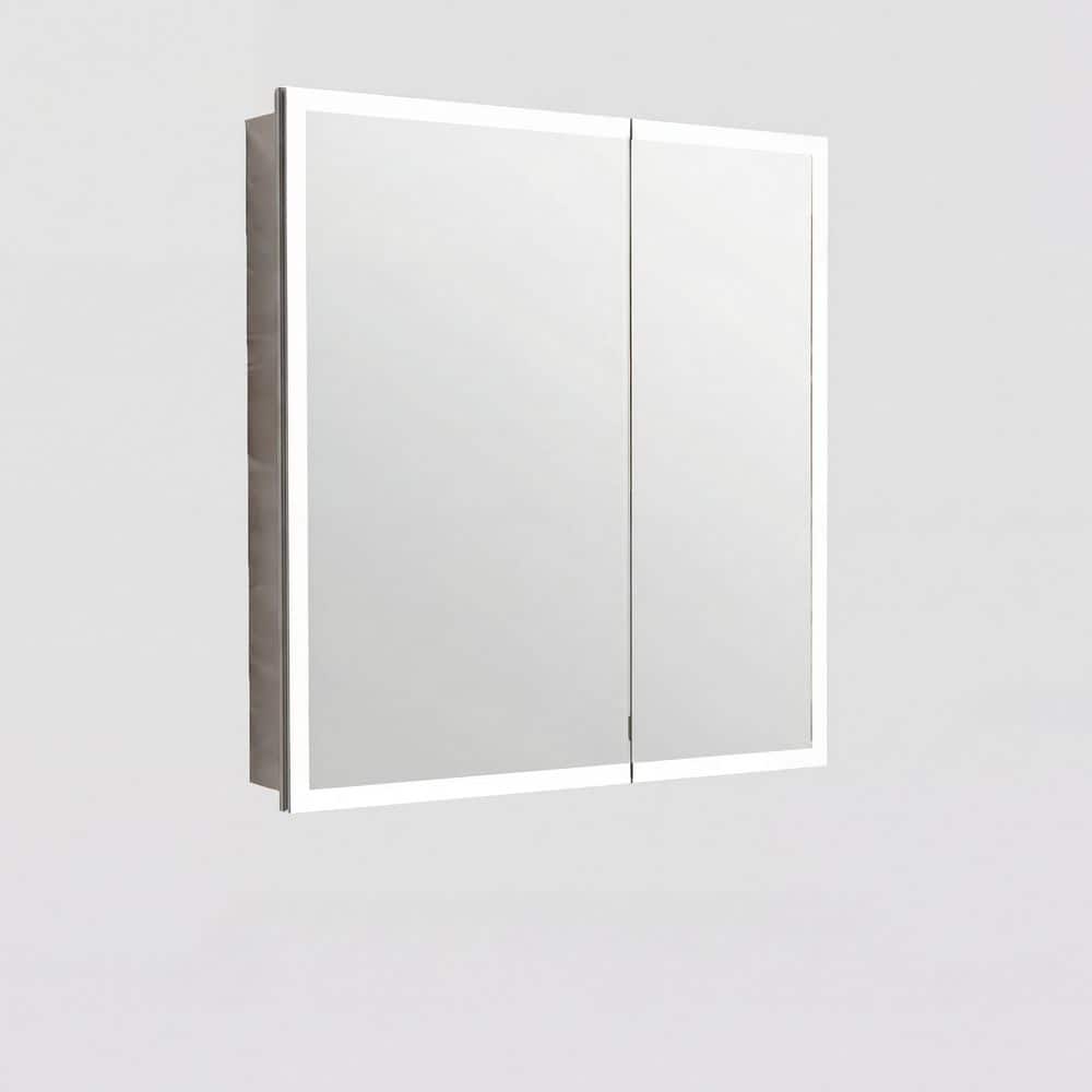 30 in. W x 32 in. H LED Lighted Rectangular Medicine Cabinet with Mirror, Recessed or Wall Mounted price history on PriceWatchPro