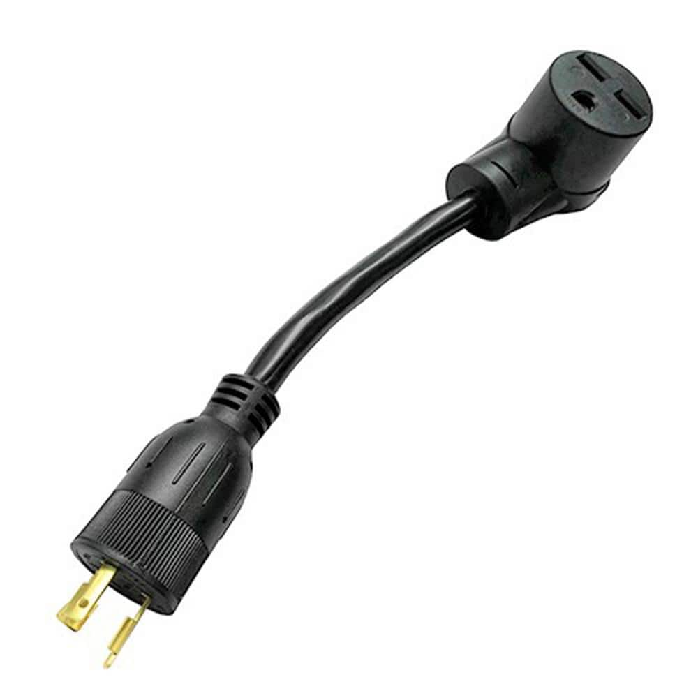 1 ft. 10/3 3-Wire 20 Amp 125-Volt 3-Prong NEMA L5-20P Plug to 30 Amp 250-Volt 6-30R Adapter Cord(L5-20P to 6-30R) -  parkworld, 885057