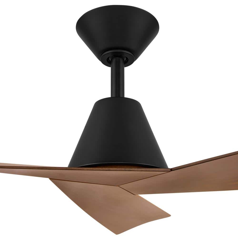 Easton 52" Matte Black and Whiskey Barrel Ceiling Fan with Remote