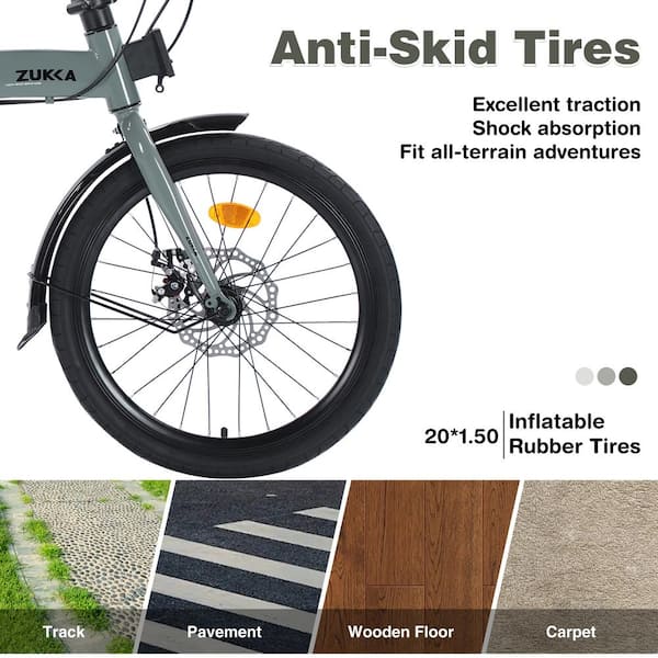 クラフト・布製品 bikkletomato Sudzendf Gray 20 in. Folding Bike Steel Frame 7 Speed City