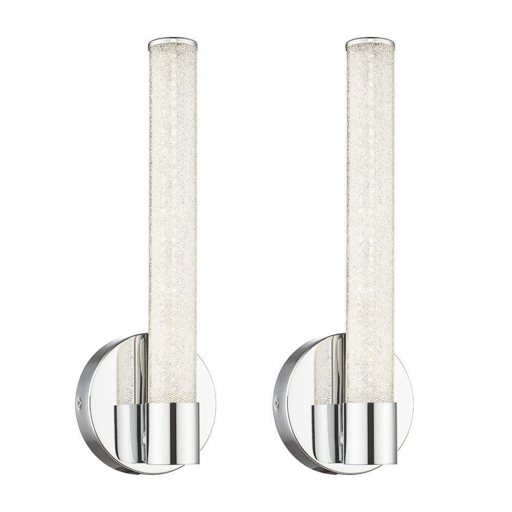 pasentel 4.75 in. 1-Light Chrome Modern LED Bathroom Vanity Light Bar ...