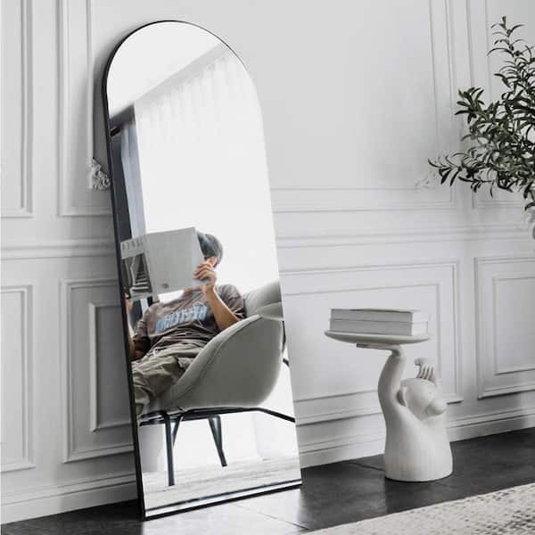 GLSLAND Full Length Mirror 22 x 65 Rounded Floor Mirror Standing Hanging  or Leaning Against Wall for Dressing Room, Bedroom, Gold