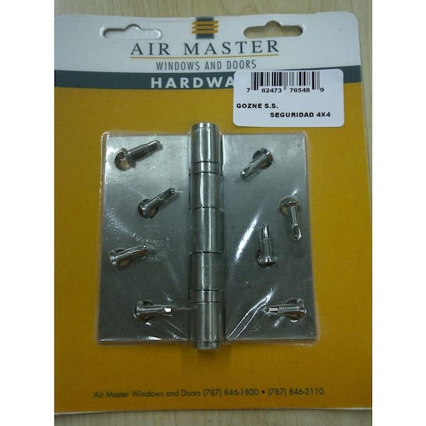 Air Master Windows and Doors 4 in. x 4 in. Stainless Steel Security Hinge
