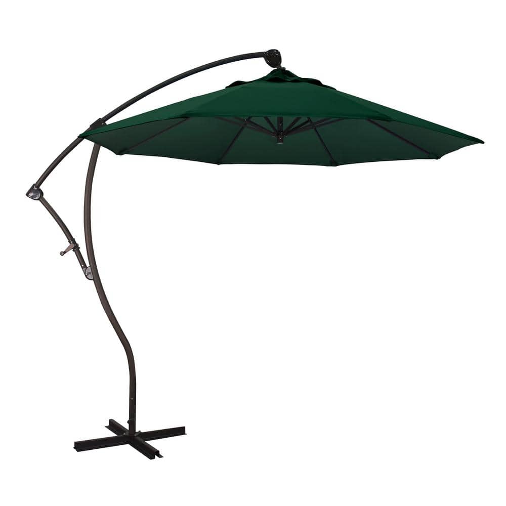 9 ft. Bronze Aluminum Cantilever Patio Umbrella with Crank Open 360 Rotation in Hunter Green Olefin price history on PriceWatchPro