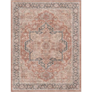 Red 7 ft. 7 in. x 9 ft. 10 in. Apollo Bolona Vintage Oriental Floral Area Rug